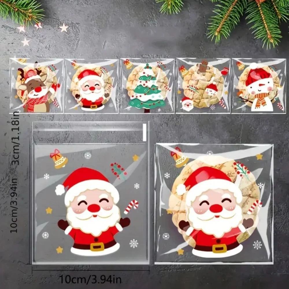 BuyNow✨50Pc 4x4 Cellophane Mixed Christmas Bags